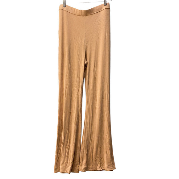 Alix NYC ribbed lounge pants beige Size Large sweatpant wide leg high rise - Picture 6 of 12